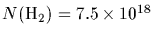 $N({\rm H}_2)=7.5\times 10^{18}$